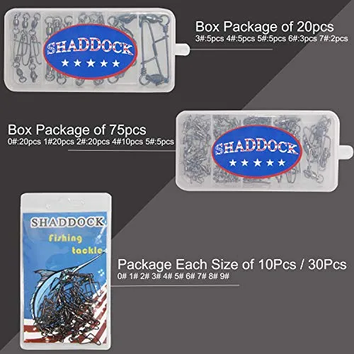 Easy Catch 30 Pack 9# High-Strength Fishing Ball Bearing Swivel with Coastlock Snap, Strong Welded Ring