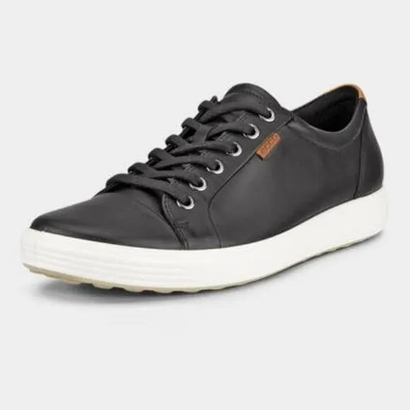 ECCO Soft 7 Women’s Size 7 Black Nubuck Leather Lace Up Sneaker EU Sz 38
