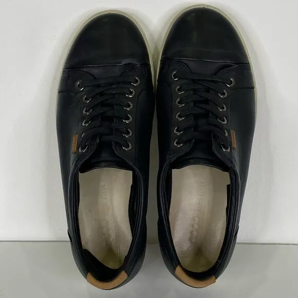 ECCO Soft 7 Women’s Size 7 Black Nubuck Leather Lace Up Sneaker EU Sz 38