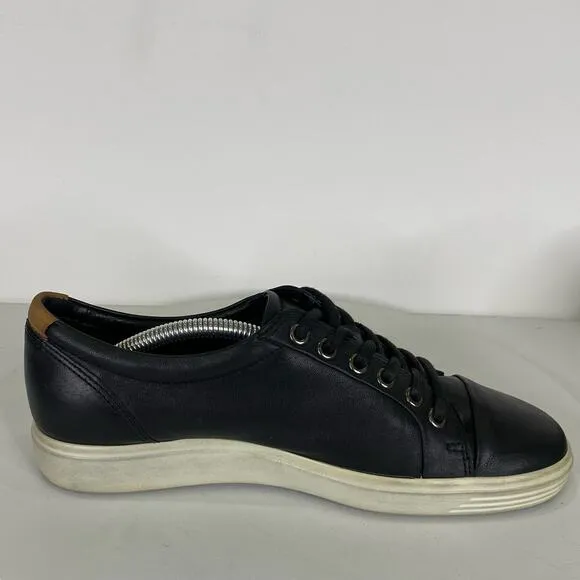 ECCO Soft 7 Women’s Size 7 Black Nubuck Leather Lace Up Sneaker EU Sz 38