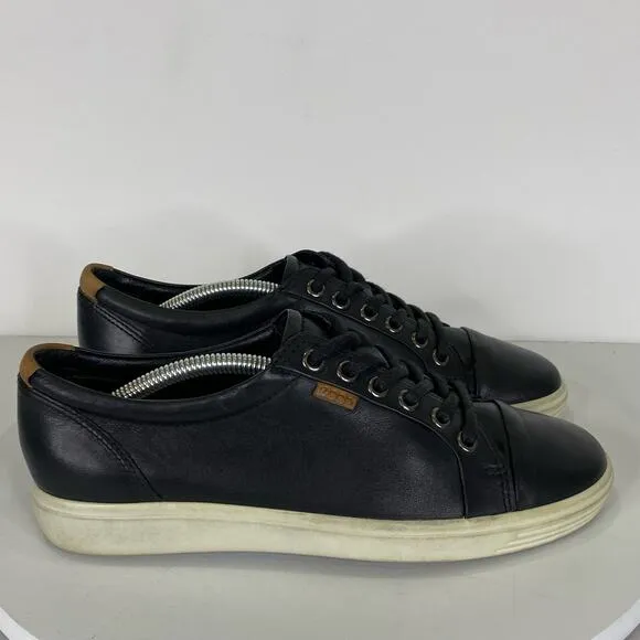 ECCO Soft 7 Women’s Size 7 Black Nubuck Leather Lace Up Sneaker EU Sz 38