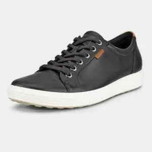 ECCO Soft 7 Women’s Size 7 Black Nubuck Leather Lace Up Sneaker EU Sz 38