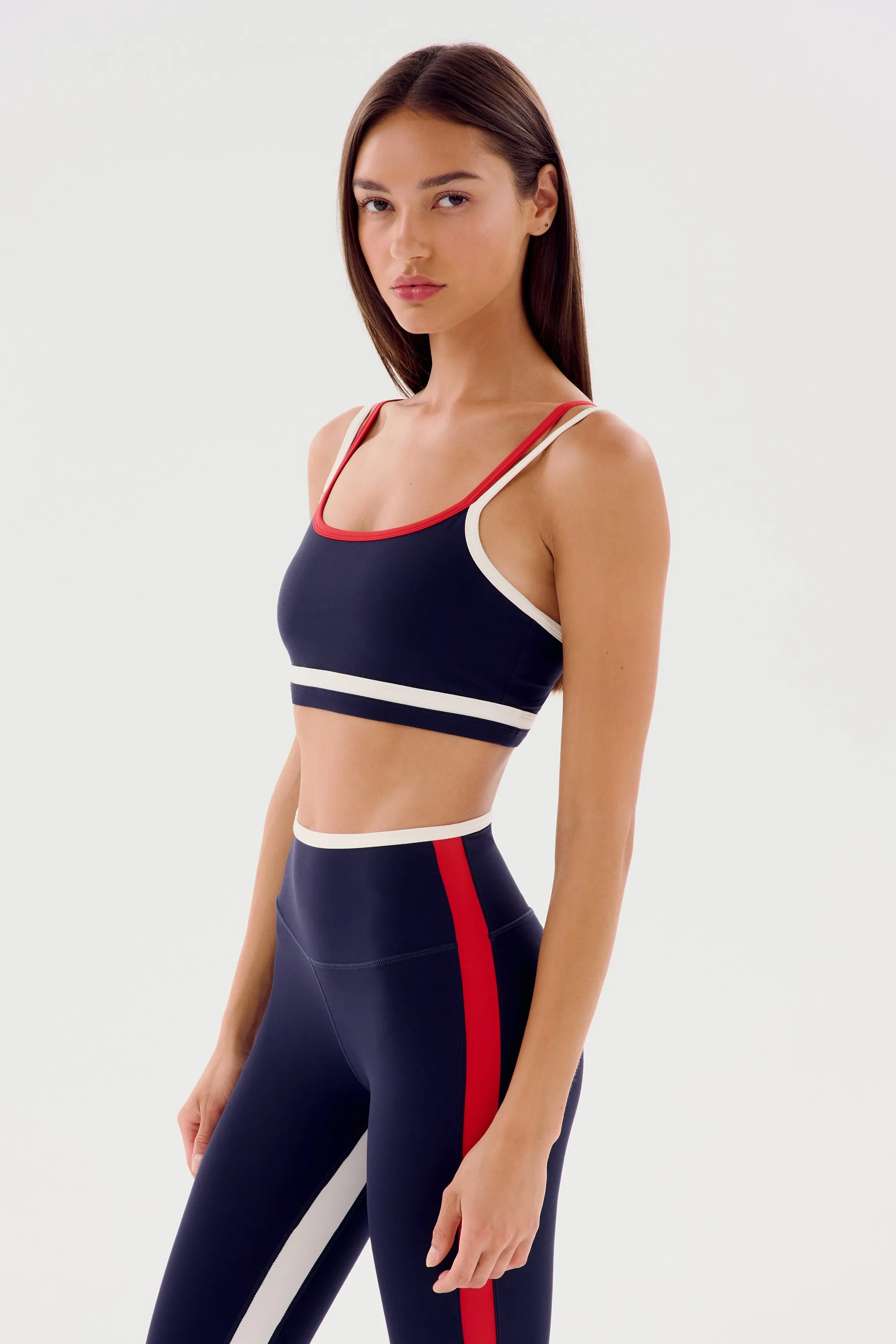 Eva Rigor Double Strap Bra - Indigo/White