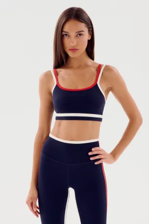Eva Rigor Double Strap Bra - Indigo/White