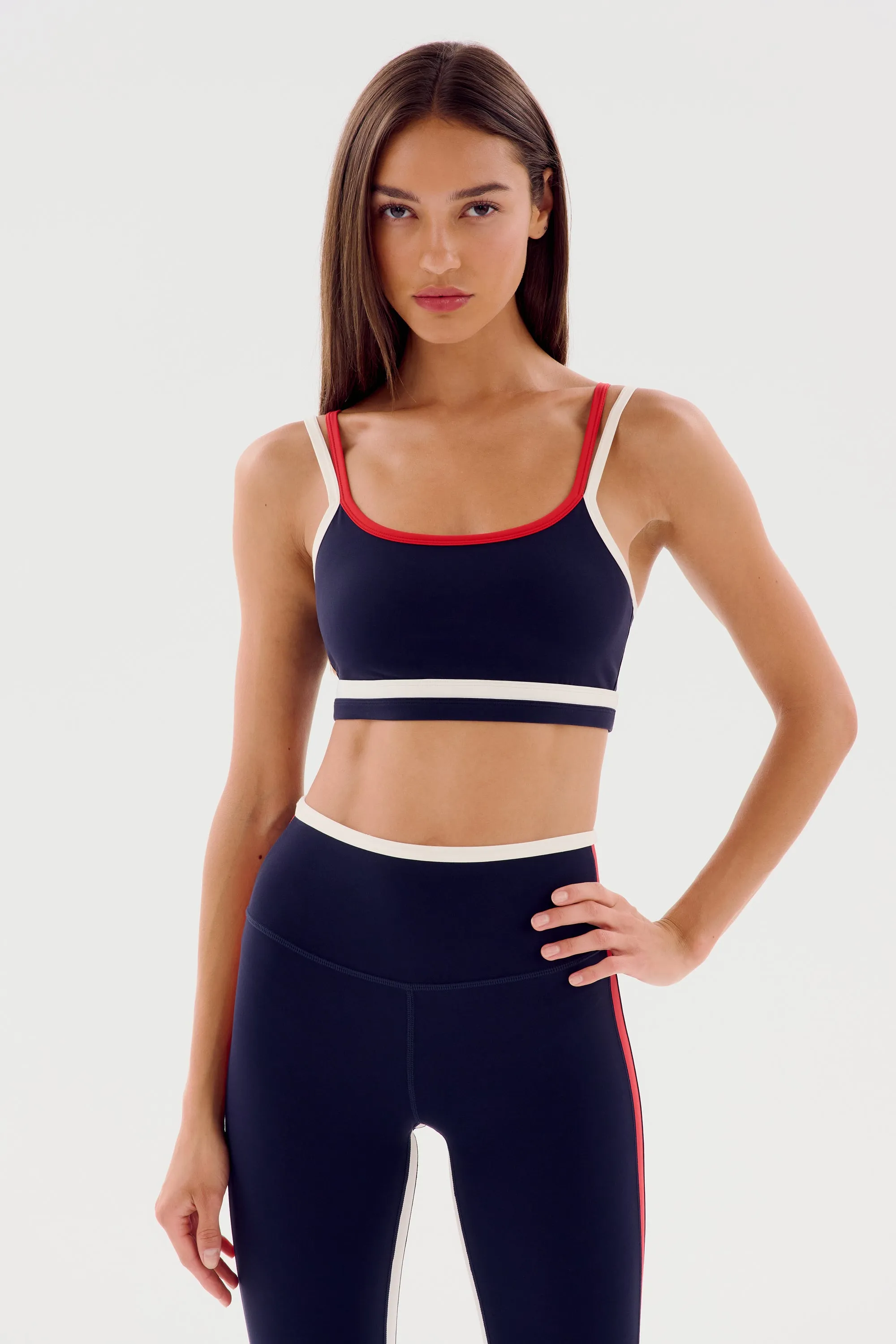 Eva Rigor Double Strap Bra - Indigo/White