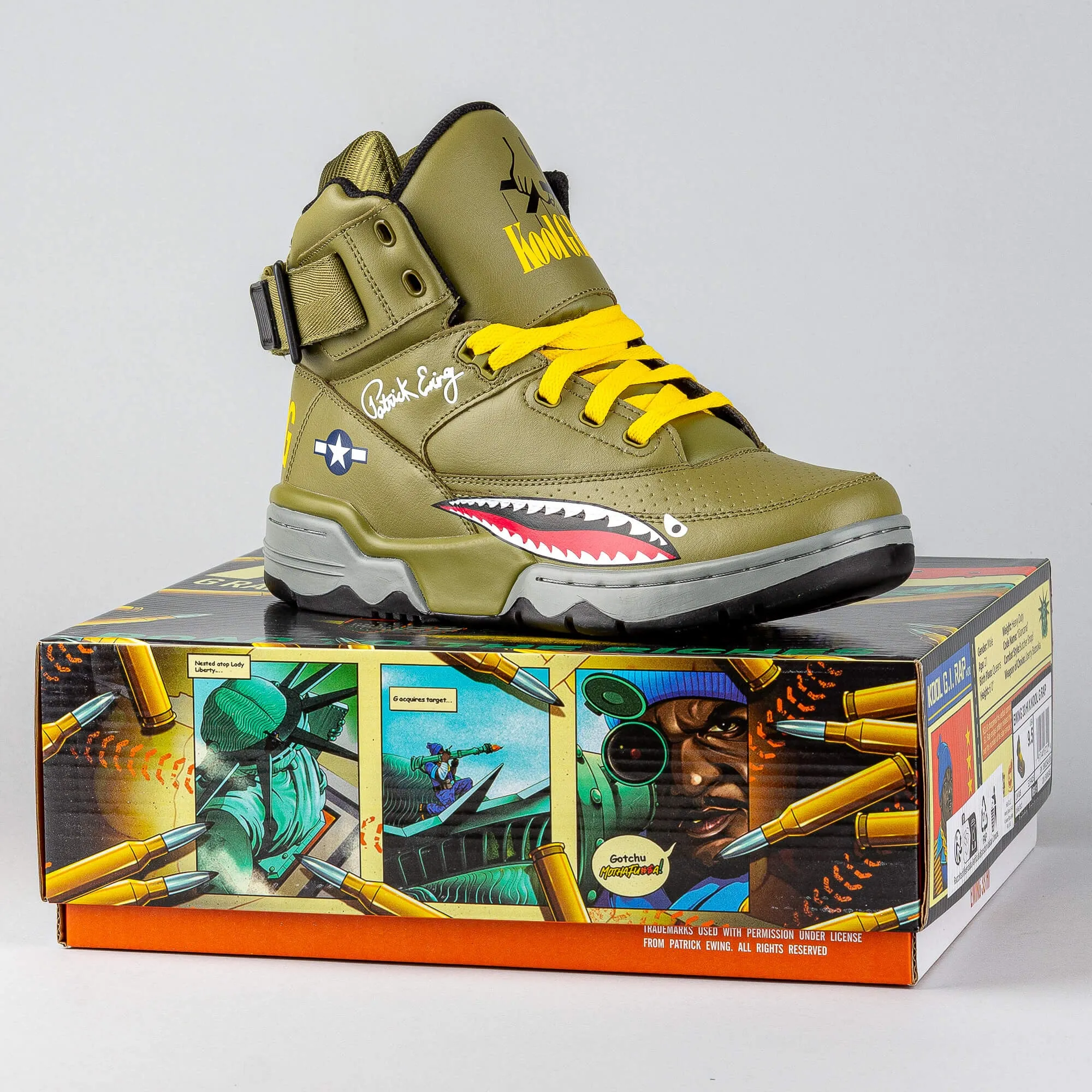 EWING 33 HI X “KOOL G.I. RAP”olive/red
