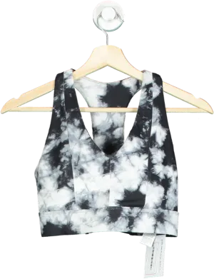 Fabletics Black and White Tie-Dye Sports Bra UK XS