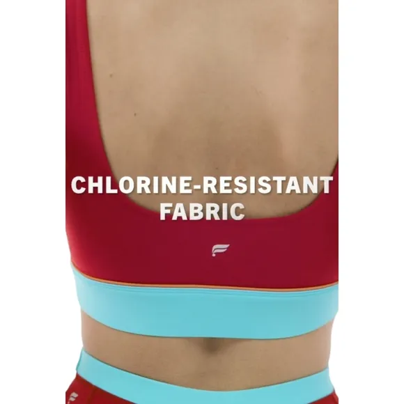 Fabletics Fiona Low Impact Sports Bra Color Block Swim Top Size XXL Top Only
