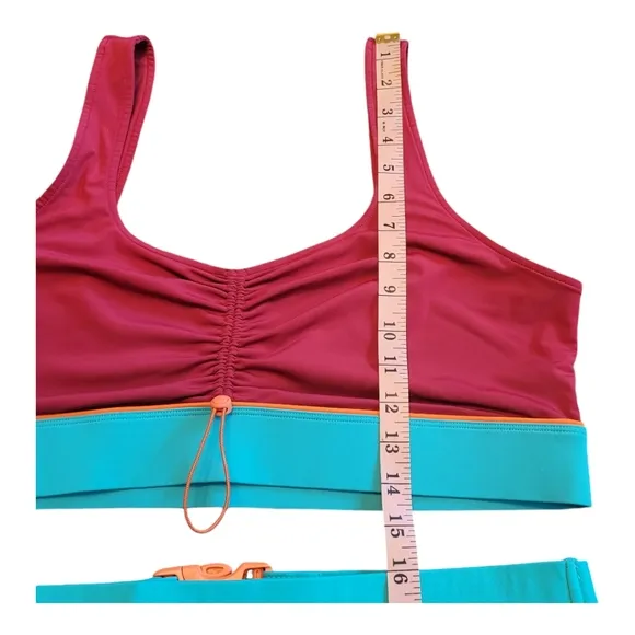 Fabletics Fiona Low Impact Sports Bra Color Block Swim Top Size XXL Top Only