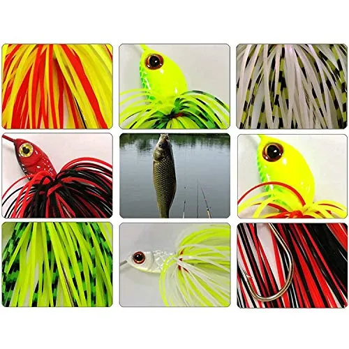 Fishing Spinner Baits Kit - Hard Spinner Lures Multicolor Buzzbait Swimbaits Pike Bass Jig 0.64oz (6pcs Spinner Baits)