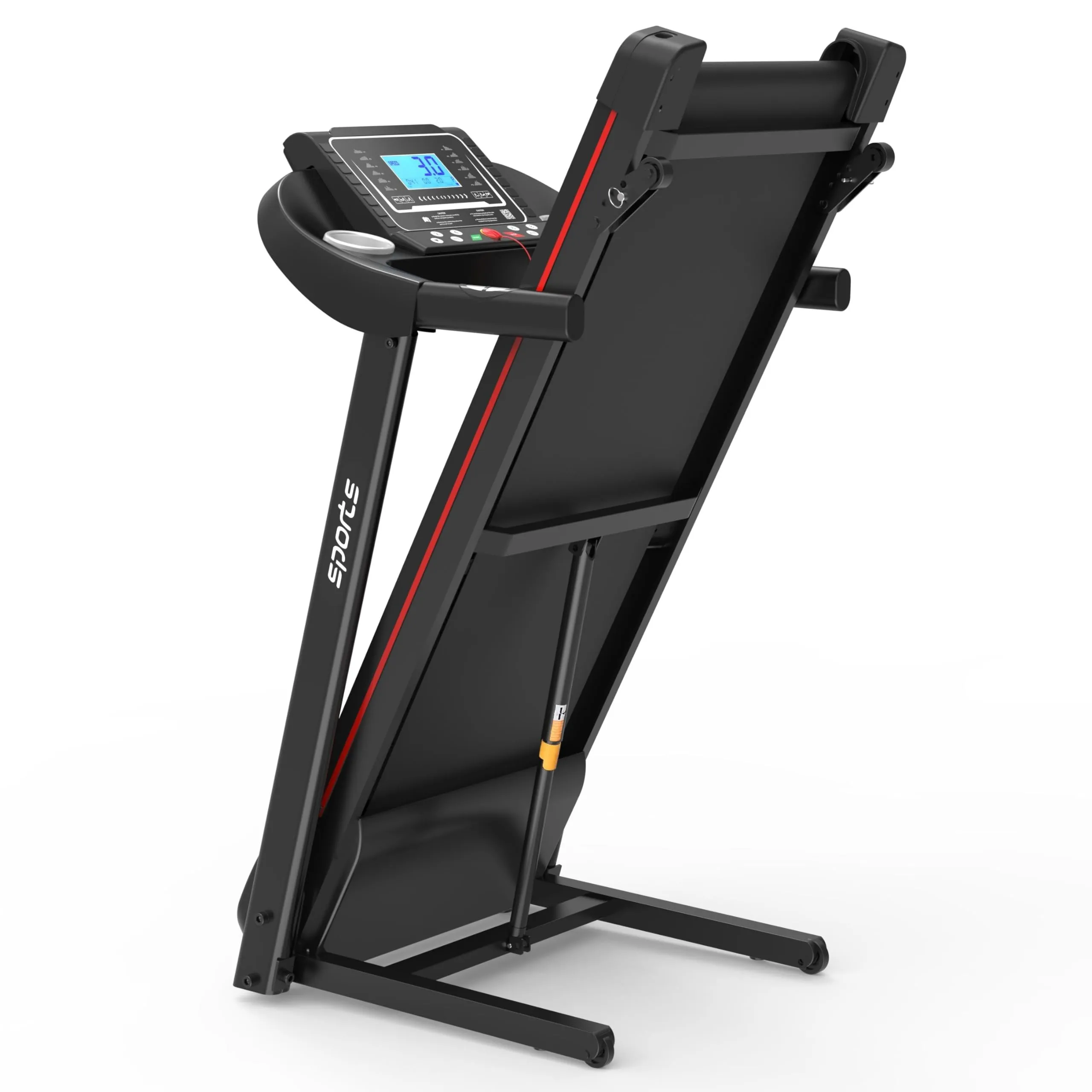 Foldable Treadmill with Incline Home Walking Machine Black Grip
