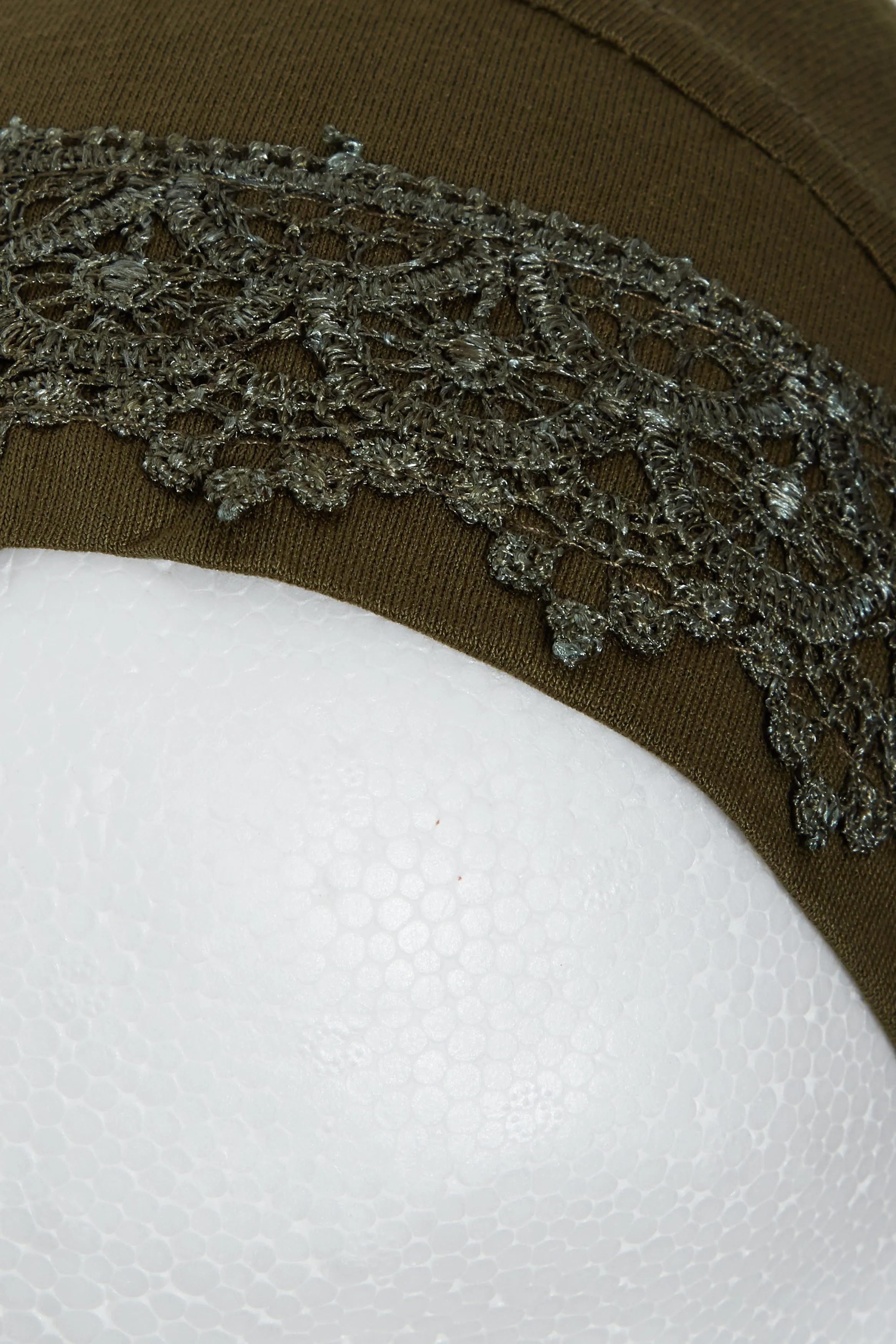 Girls Khaki Lace Hijab
