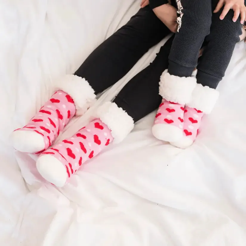 Heart Candy Pink - Kids & Toddler Recycled Slipper Socks