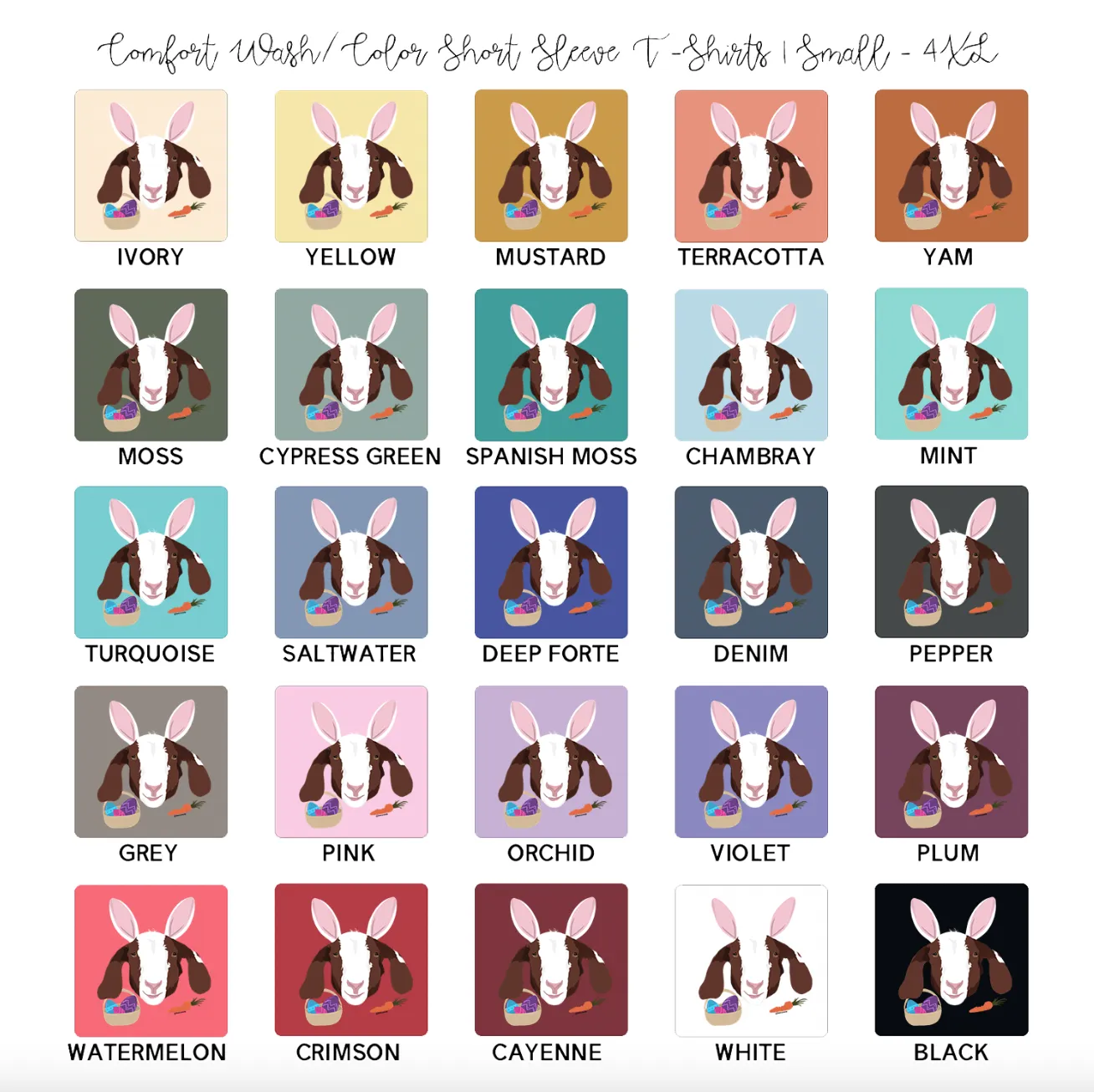 Hoppy Easter Goat ComfortWash/ComfortColor T-Shirt (S-4XL) - Multiple Colors!