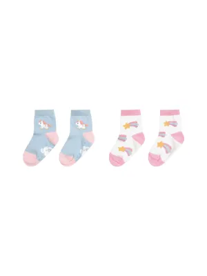 Huxbaby Rainbow Unicorn Socks - 2pk