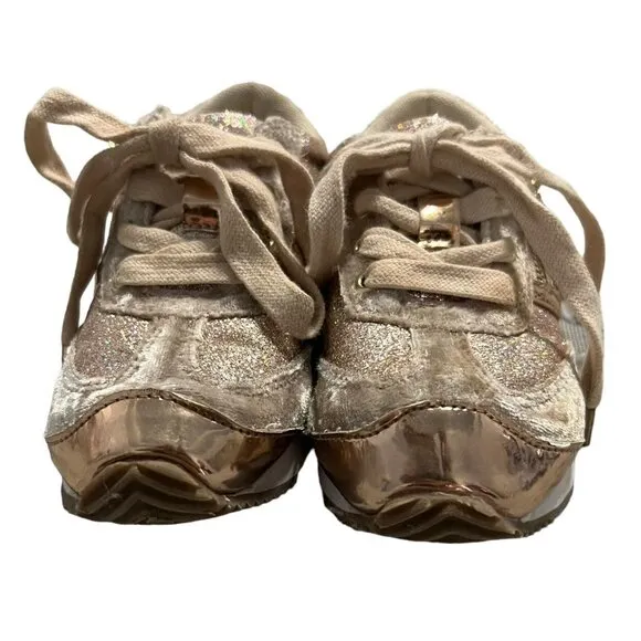 Joyfolie T10 Ari Gold Glitter &amp; Velvet Sneakers
