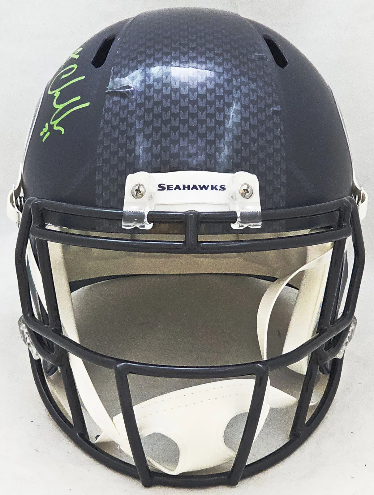 KAM CHANCELLOR AUTOGRAPHED SEAHAWKS BLUE FULL SIZE SPEED HELMET MCS HOLO 220823