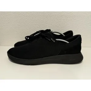 KIZIK Mens Madrid Eco Knit Running Shoes Sz 13 Triple Black Casual Slip On Laces