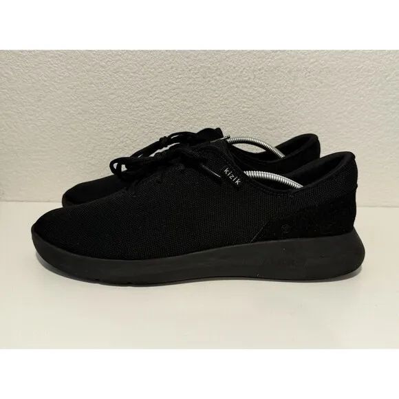 KIZIK Mens Madrid Eco Knit Running Shoes Sz 13 Triple Black Casual Slip On Laces