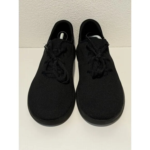 KIZIK Mens Madrid Eco Knit Running Shoes Sz 13 Triple Black Casual Slip On Laces