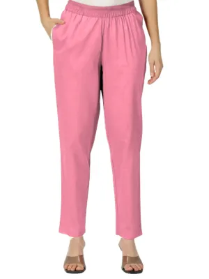 Light Pink Straight Fit Slip-on Trouser