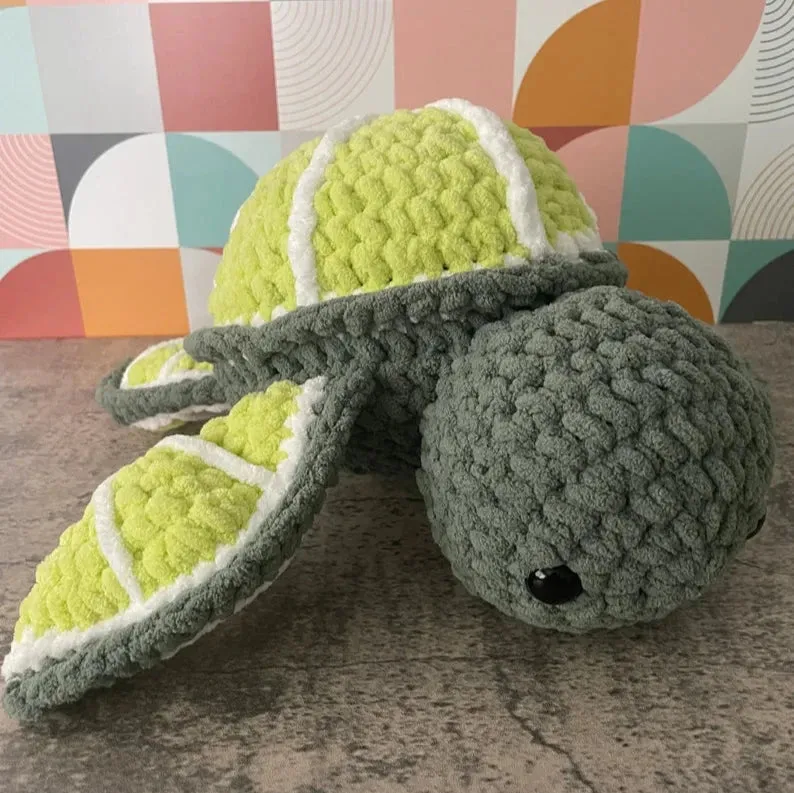 Lime Turtle Crochet Plush