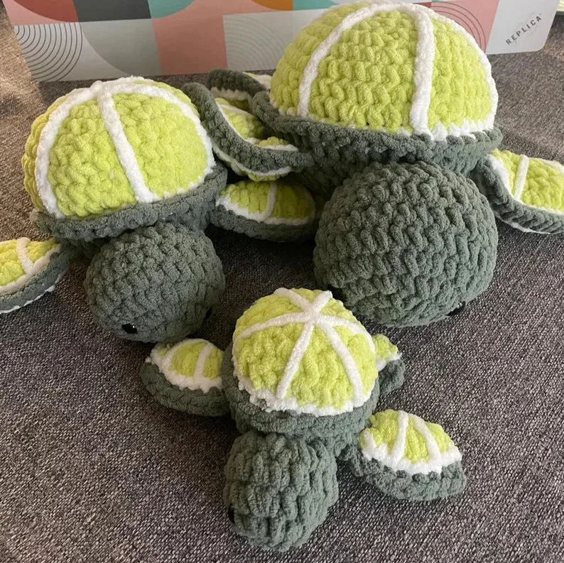 Lime Turtle Crochet Plush