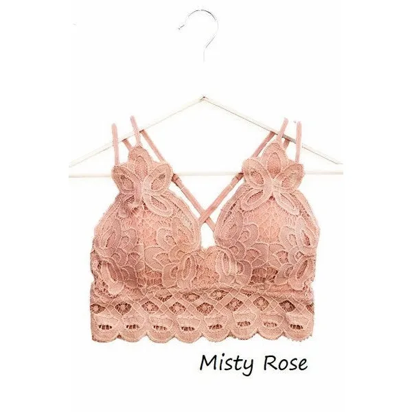 Lovely In Lace Bralette in Misty Rose