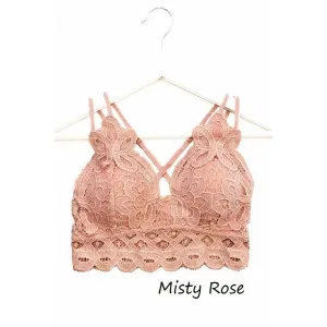Lovely In Lace Bralette in Misty Rose