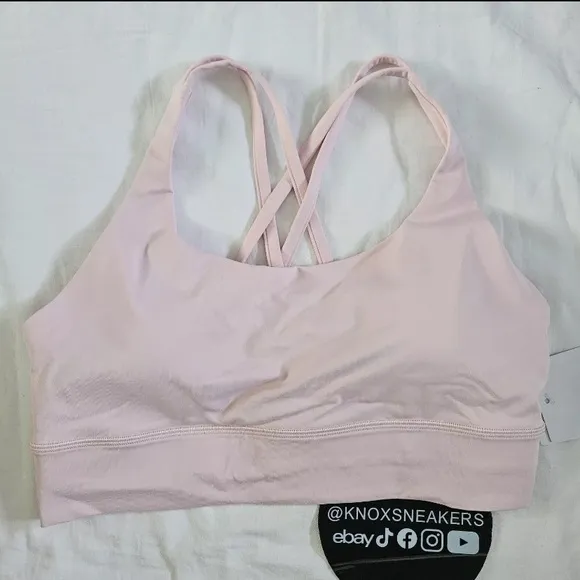Lululemon Energy Longline Bra Medium Support FUSP Flush Pink Women's Size 6