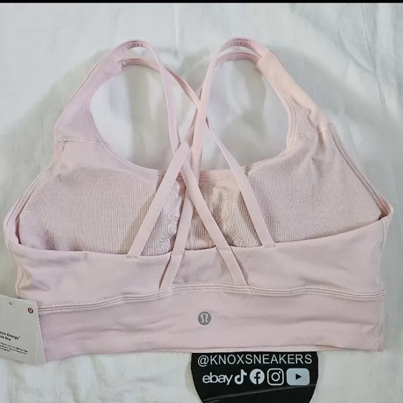 Lululemon Energy Longline Bra Medium Support FUSP Flush Pink Women's Size 6