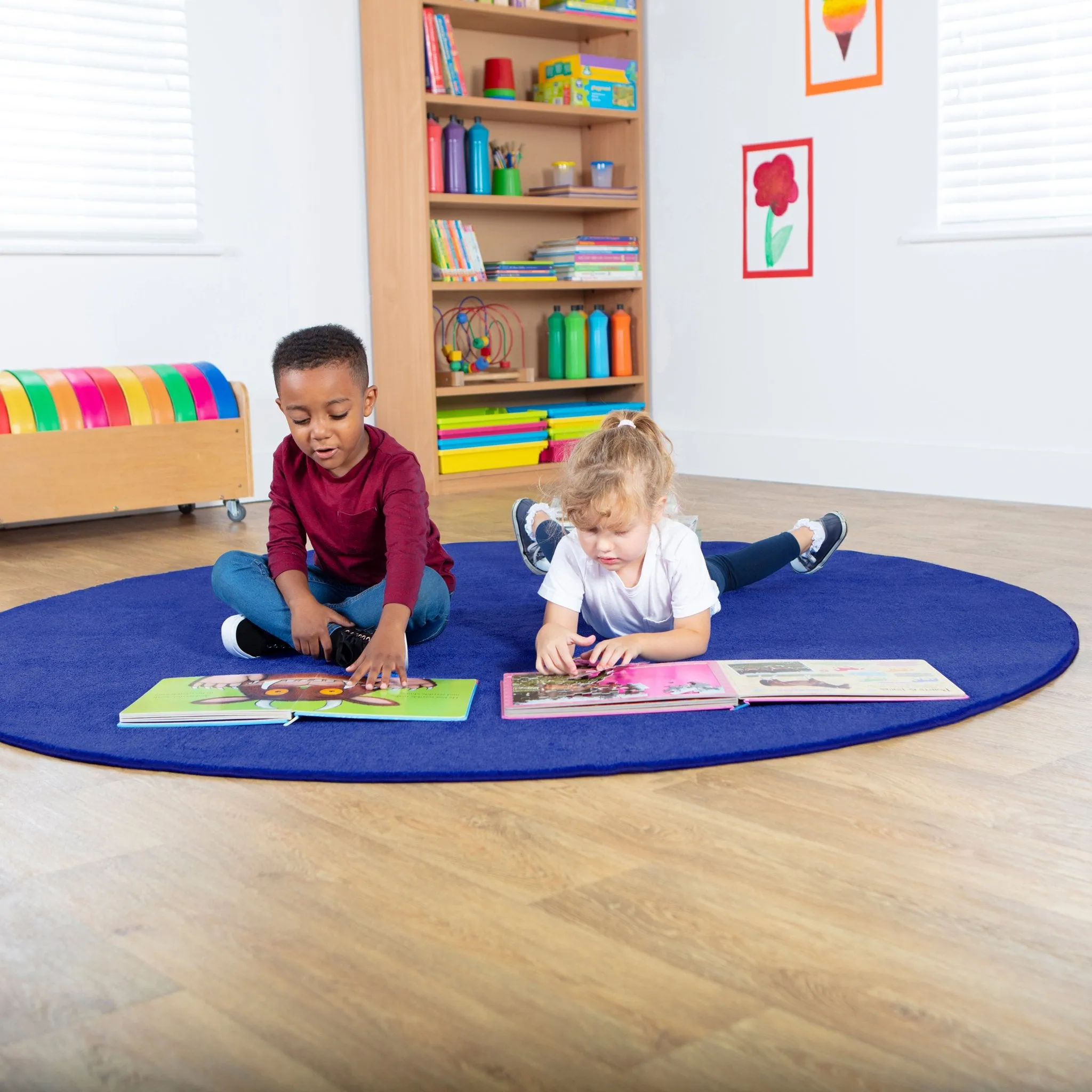 Luxury Super Soft Round Carpet (Navy)