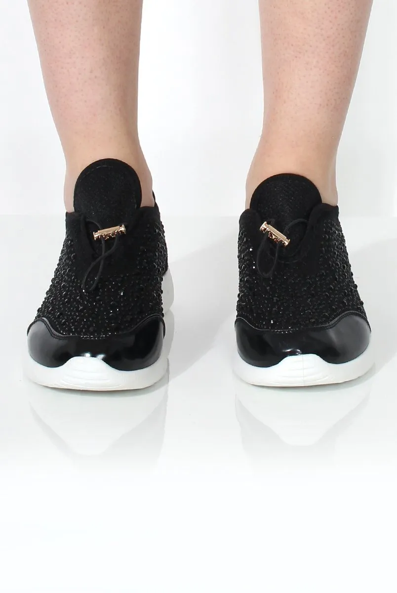 Mandy Black Sparkle Trainers