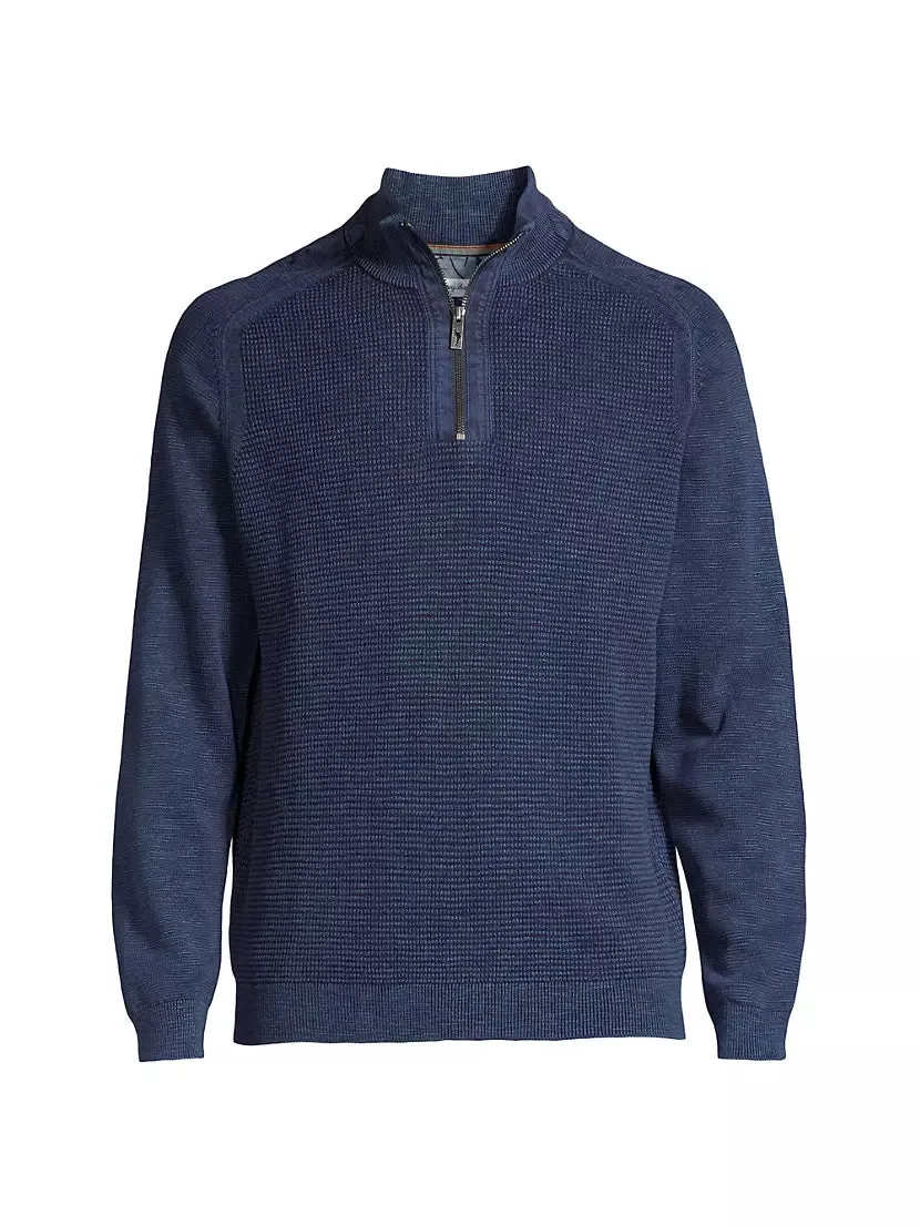 Men's Tommy Bahama | Tidemark Half-Zip Sweater | Coastline Blue