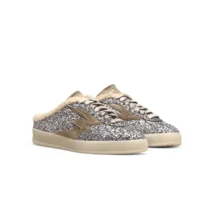Moa Concept Master Club Deluxe mule sølvstrass med lys gummisåle