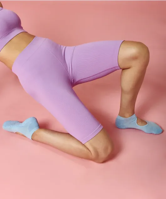 MoveActive Slide On Non Slip Grip Sock - Powder Blue