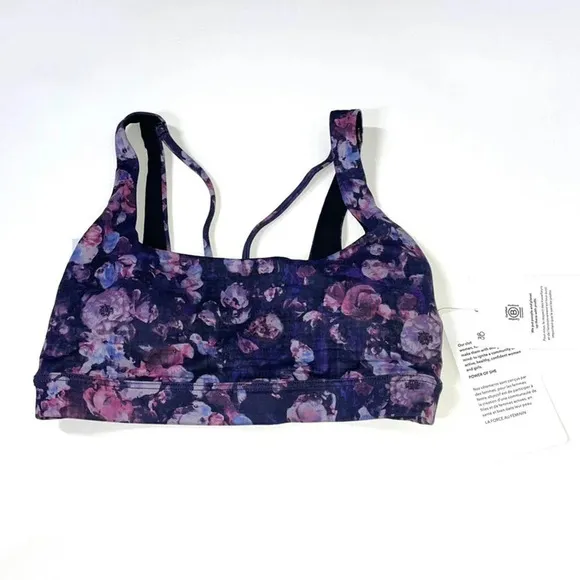 NEW Athleta Exhale Sports Bra A-C Dappled Bloom Multi Floral Size XS
