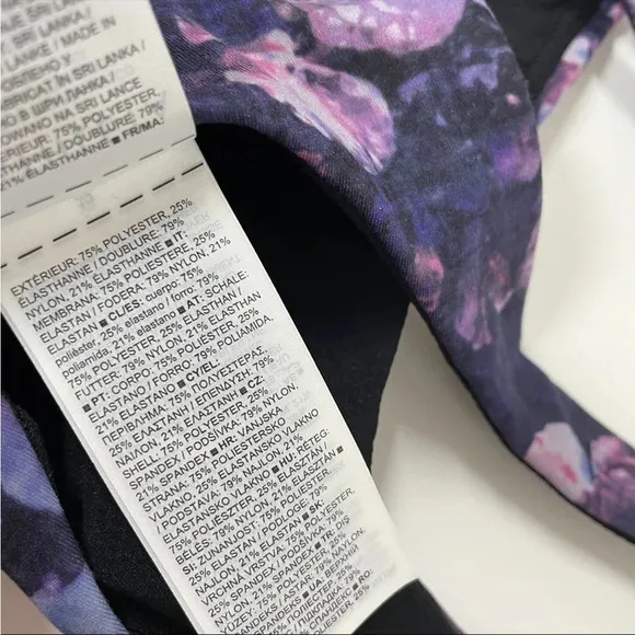 NEW Athleta Exhale Sports Bra A-C Dappled Bloom Multi Floral Size XS