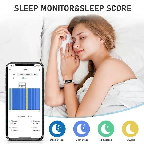 NEW Fitness Tracker Smart Watch, Activity Tracker with 1.1" AMOLED Touch Color Screen, Waterproof Step Tracker for Android iPhones -GSL