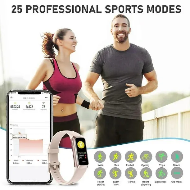 NEW Fitness Tracker Smart Watch, Activity Tracker with 1.1" AMOLED Touch Color Screen, Waterproof Step Tracker for Android iPhones -GSL