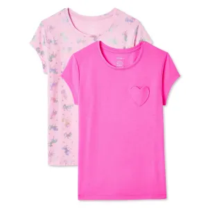 New George Girls' Heart Pocket Tee 2-Pack, Sz Large 1O-12