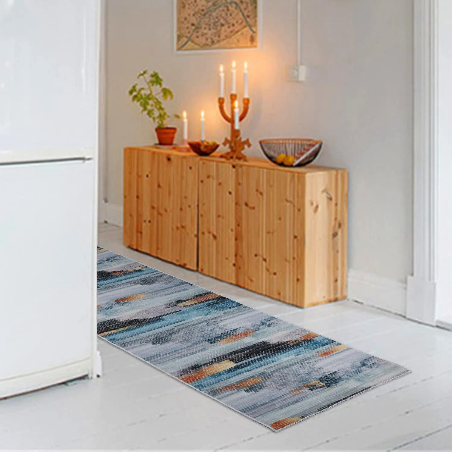 NEW pomhrory Runner Rug Carpet 2 FT 7 Inch X 10 FT with Non Slip Grip Back Anti Skid Area Rug for Hallway Kitchen Living Room Bed
