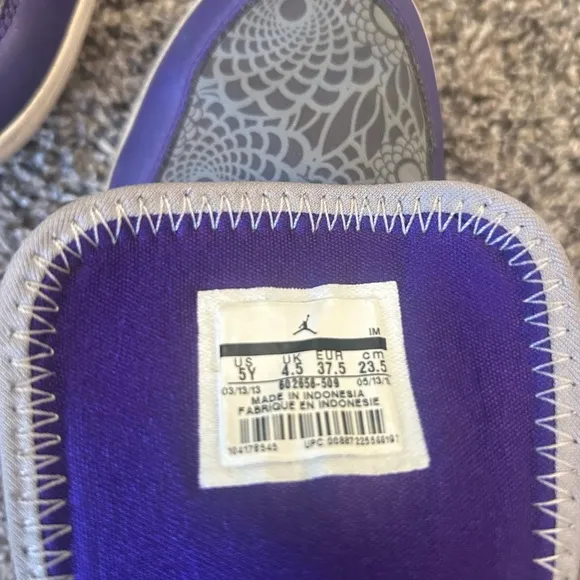 Nike Retro Air Jordan girls high top slip on pink purple 5Y shoes