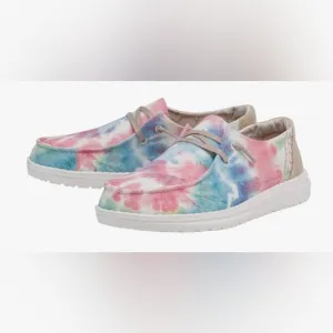 NWT. HEY DUDE  Wendy Boho Girl's Tie-Tyed Casual slip-on shoes