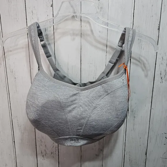 NWT Panache Sports Bra Women's Gray Underwire Running Athletic Stretch Size 36GG