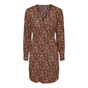 Nya wrap dress black orange