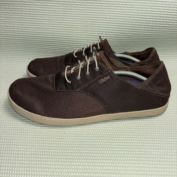 OluKai Nohea Moku Comfort Sneakers Men’s Size 13 10283-6363 Brown Slip On