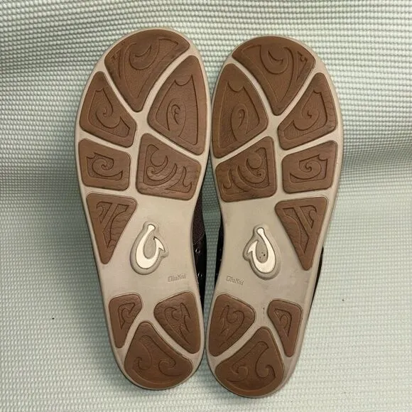 OluKai Nohea Moku Comfort Sneakers Men’s Size 13 10283-6363 Brown Slip On