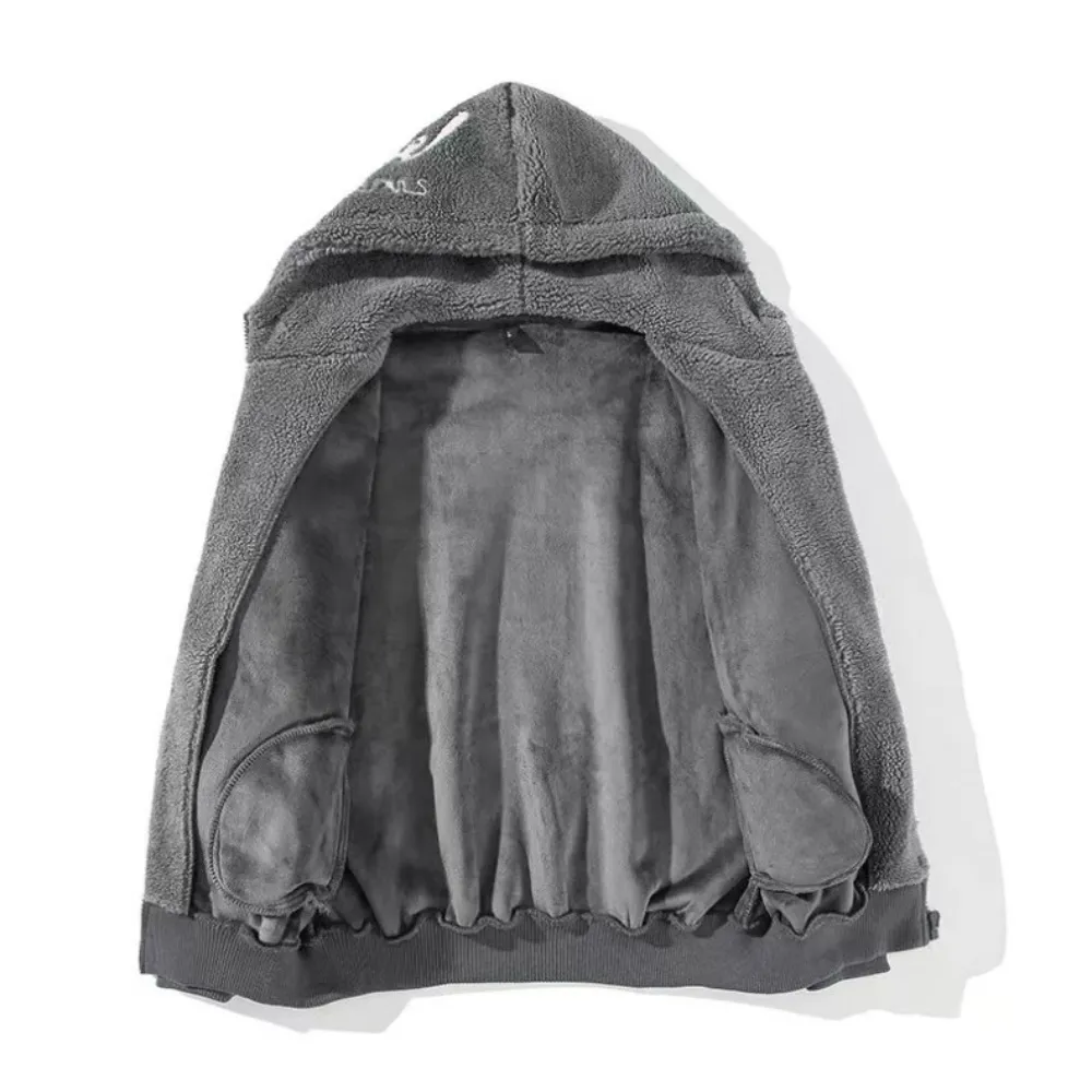 OOC' Casual Loose Sherpa Hooded Coat