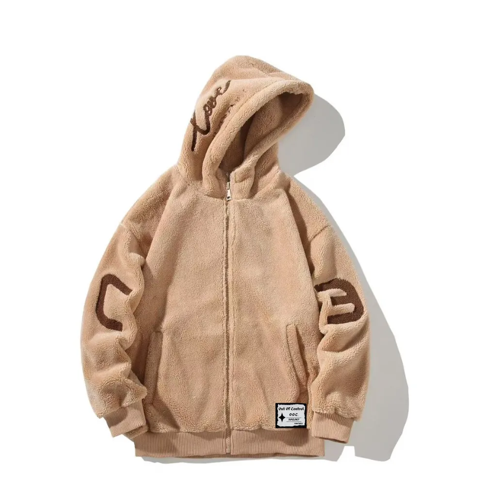 OOC' Casual Loose Sherpa Hooded Coat